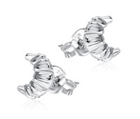 Croissant Style Silver Stud Earring STS-5349